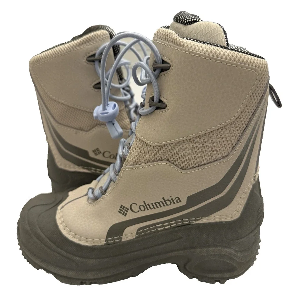 Columbia Youth Bugaboot Plus V Omni-Heat Waterproof Snow Boots Sz 2 Fawn